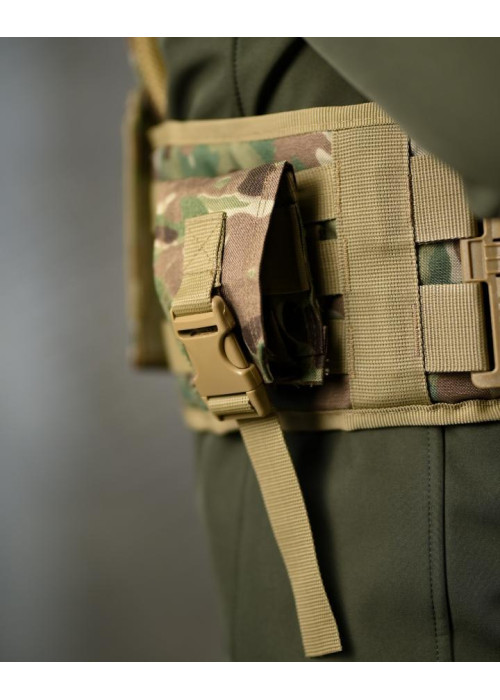 Тактична плитоноска 7.62 Multicam з 4 точками швидкого скидання — Cordura 1000D, комплект з підсумками