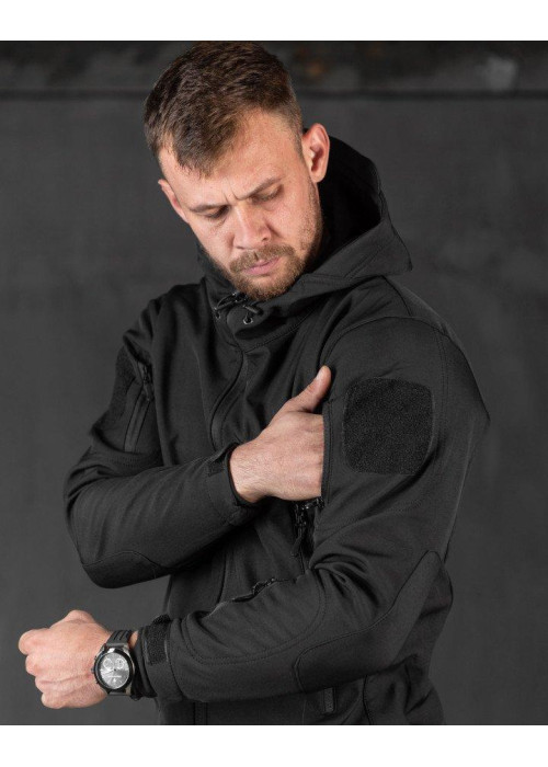Демісезонна тактична куртка Soft Shell Silver Knight Windstoper чорна ОР1232