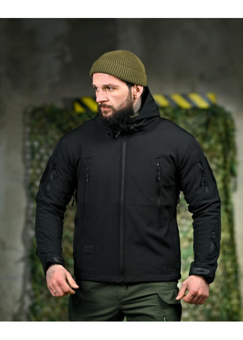 Демісезонна тактична куртка Soft Shell Silver Knight Windstoper чорна ОР1232