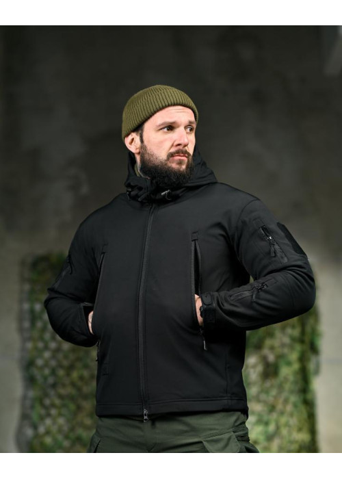Демісезонна тактична куртка Soft Shell Silver Knight Windstoper чорна ОР1232