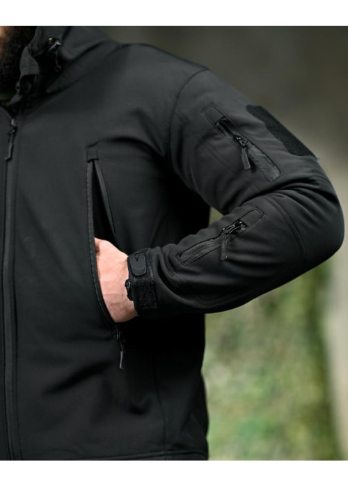 Демісезонна тактична куртка Soft Shell Silver Knight Windstoper чорна ОР1232