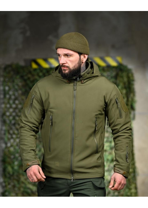 Демісезонна тактична куртка Soft Shell Silver Knight Windstoper олива ОР1233