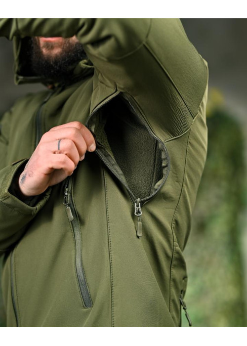 Демісезонна тактична куртка Soft Shell Silver Knight Windstoper олива ОР1233