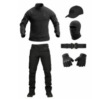 Літній тактичний костюм чорний 6в1 black ТР6919