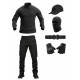Літній тактичний костюм чорний 6в1 black