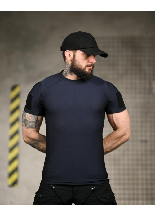 Тактична футболка (Compression Fit) синя ТР6914