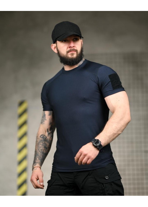 Тактична футболка (Compression Fit) синя ТР6914