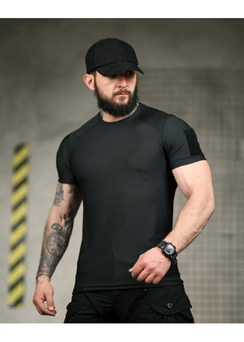 Тактична футболка (Compression Fit) чорна ТР6915
