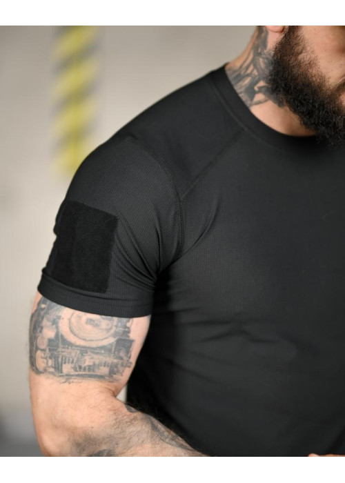 Тактична футболка (Compression Fit) чорна ТР6915