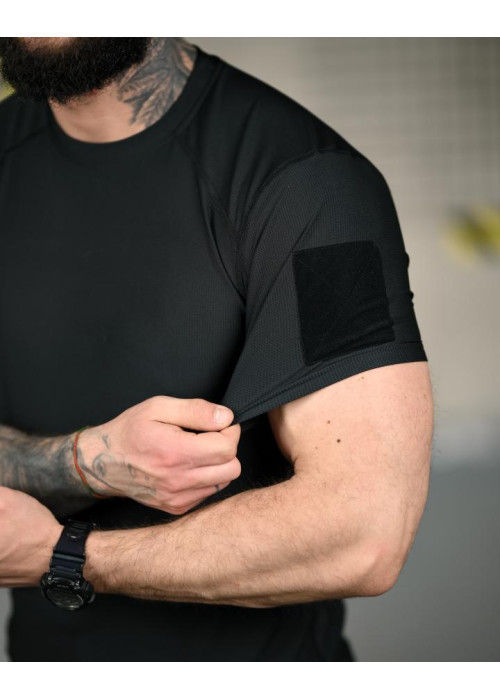 Тактична футболка (Compression Fit) чорна ТР6915