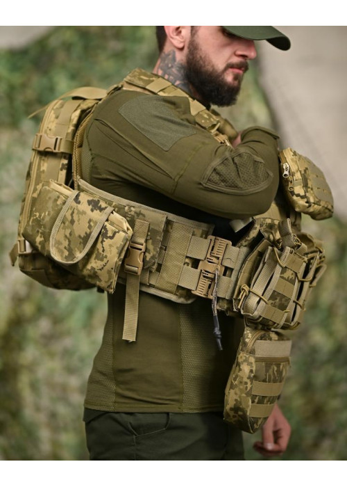 Плитоноска 7.62 з рюкзаком піксельТР6022