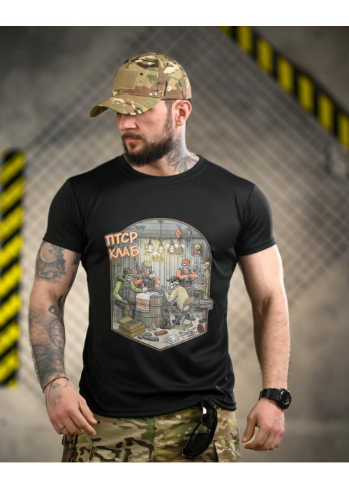 Тактична футболка BORN OF WAR ПТСР клаб black