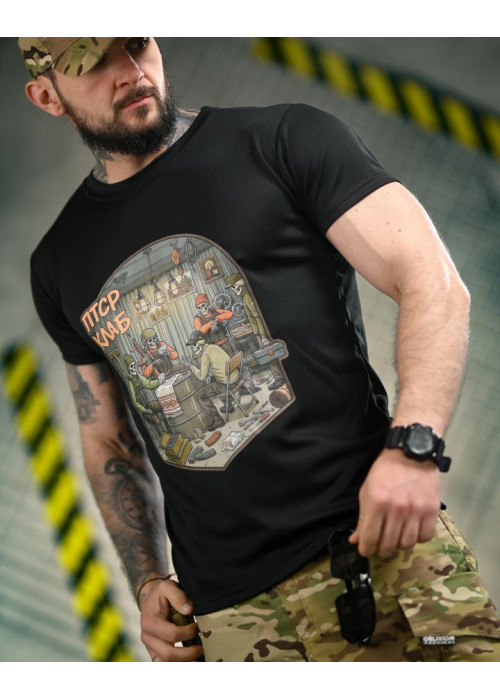 Тактична футболка BORN OF WAR ПТСР клаб black