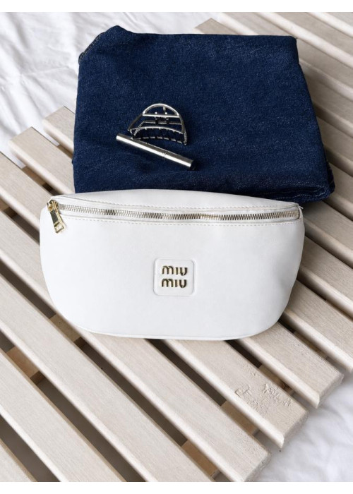 Жіноча бананка Miu miu white ВТ4675