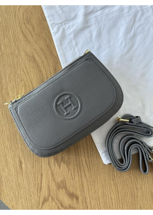 Жиноча сумка шкиряна Women's clutch H grey