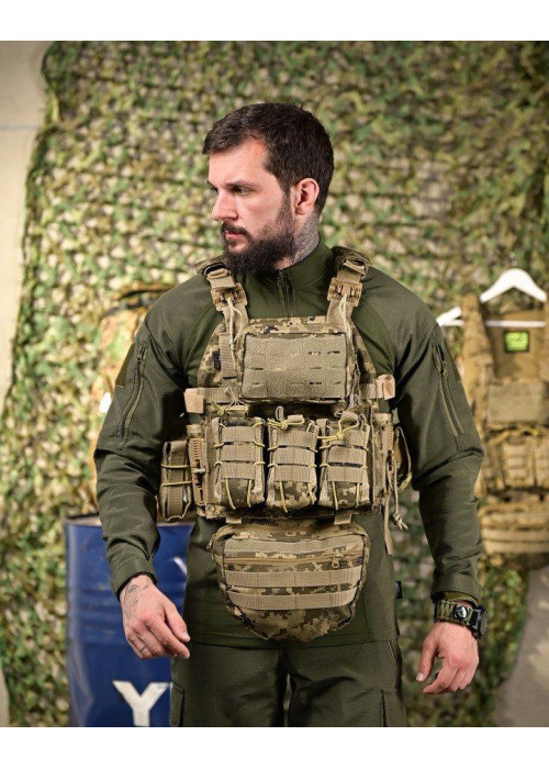 Тактична плитоноска Frion Піксель із 4 точками швидкого скидання 
