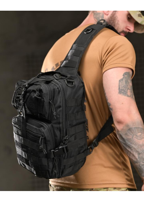 Тактична сумка нагрудна 20л Silver Knight black