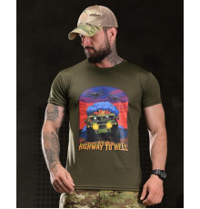Тактична футболка BORN OF WAR highway oliva 