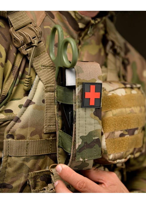 Медичний набір 3 в 1 Турнікет-джгут, підсумок MOLLE, маленькі тактичні медичні ножиці EMT мультикам