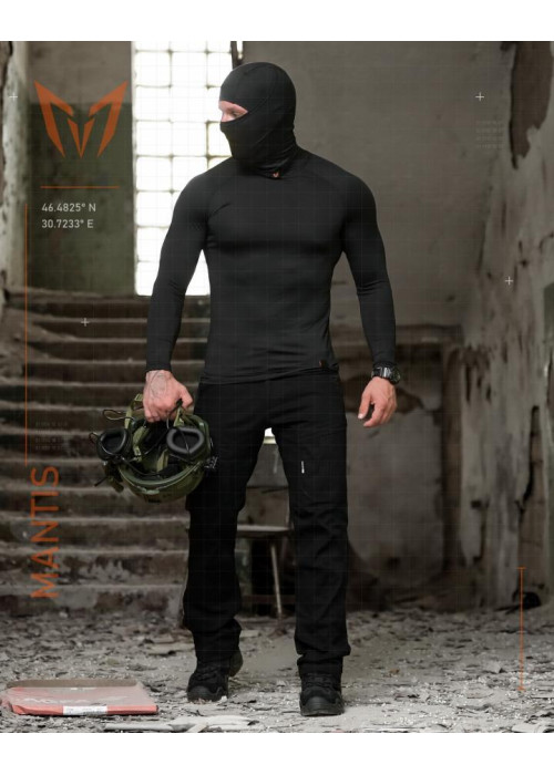 Тактичний лонгслів з балаклавою MANTIS® Phantom LS Combat Shirt - Black