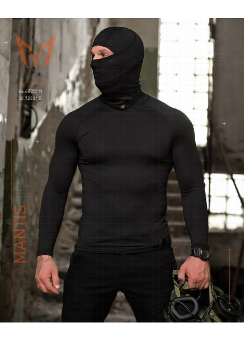 Тактичний лонгслів з балаклавою MANTIS® Phantom LS Combat Shirt - Black