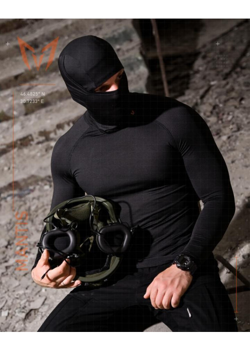 Тактичний лонгслів з балаклавою MANTIS® Phantom LS Combat Shirt - Black