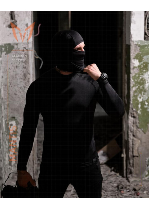 Тактичний лонгслів з балаклавою MANTIS® Phantom LS Combat Shirt - Black