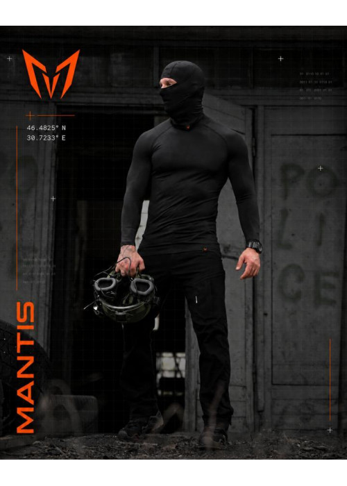Тактичний лонгслів з балаклавою MANTIS® Phantom LS Combat Shirt - Black