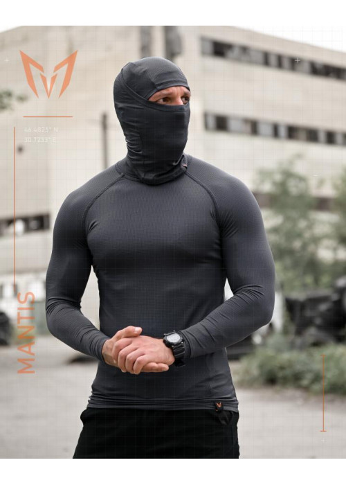 Тактичний лонгслів з балаклавою MANTIS® Phantom LS Combat Shirt - Wolf Grey