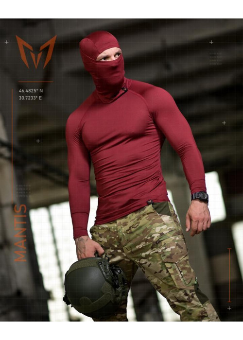 Тактичний лонгслів з балаклавою MANTIS® Phantom LS Combat Shirt - Maroon