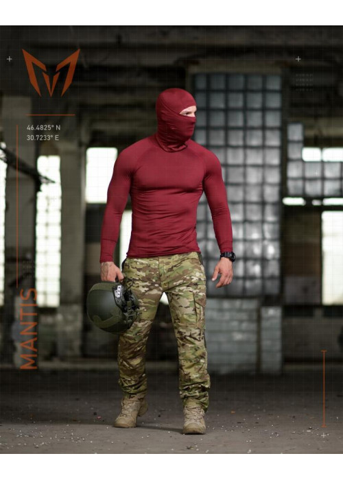 Тактичний лонгслів з балаклавою MANTIS® Phantom LS Combat Shirt - Maroon