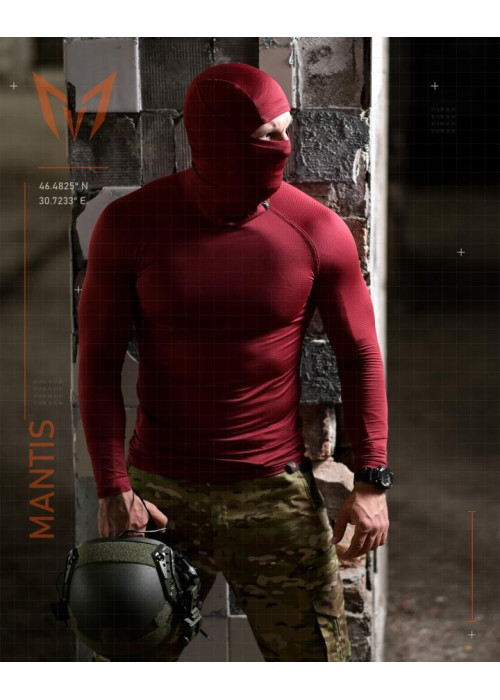 Тактичний лонгслів з балаклавою MANTIS® Phantom LS Combat Shirt - Maroon