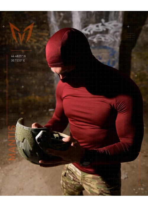 Тактичний лонгслів з балаклавою MANTIS® Phantom LS Combat Shirt - Maroon