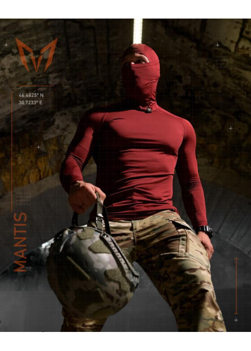 Тактичний лонгслів з балаклавою MANTIS® Phantom LS Combat Shirt - Maroon