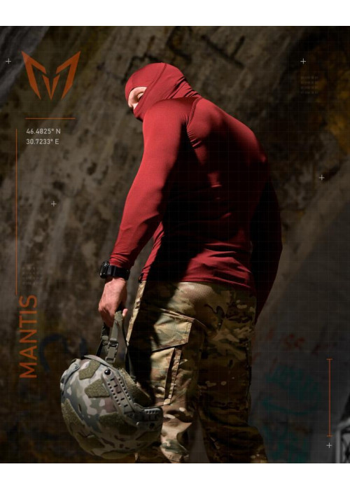 Тактичний лонгслів з балаклавою MANTIS® Phantom LS Combat Shirt - Maroon