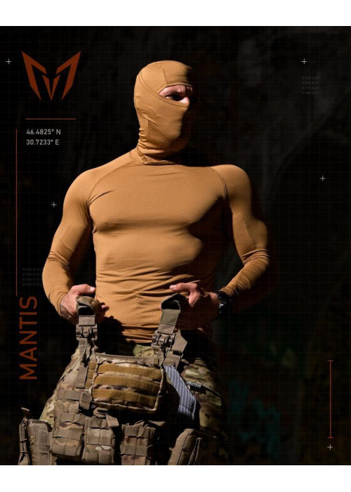 Тактичний лонгслів з балаклавою MANTIS® Phantom LS Combat Shirt - Coyote