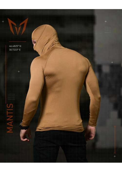 Тактичний лонгслів з балаклавою MANTIS® Phantom LS Combat Shirt - Coyote