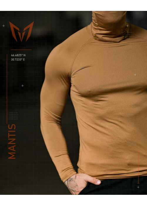 Тактичний лонгслів з балаклавою MANTIS® Phantom LS Combat Shirt - Coyote