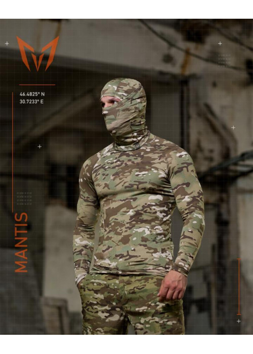Тактичний лонгслів з балаклавою MANTIS® Phantom LS Combat Shirt - Multicam