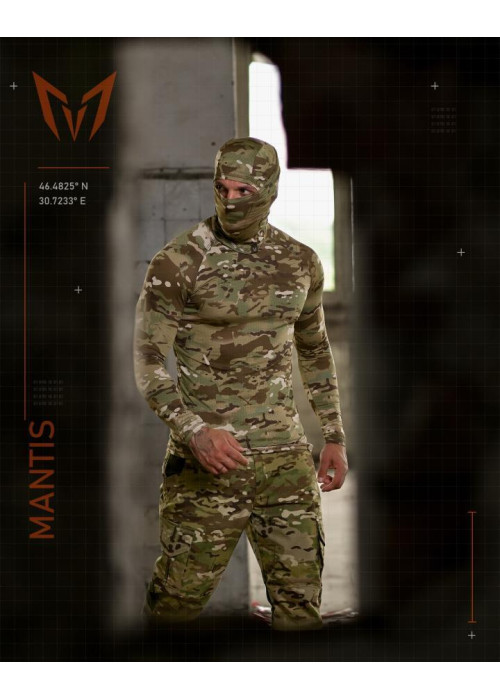 Тактичний лонгслів з балаклавою MANTIS® Phantom LS Combat Shirt - Multicam
