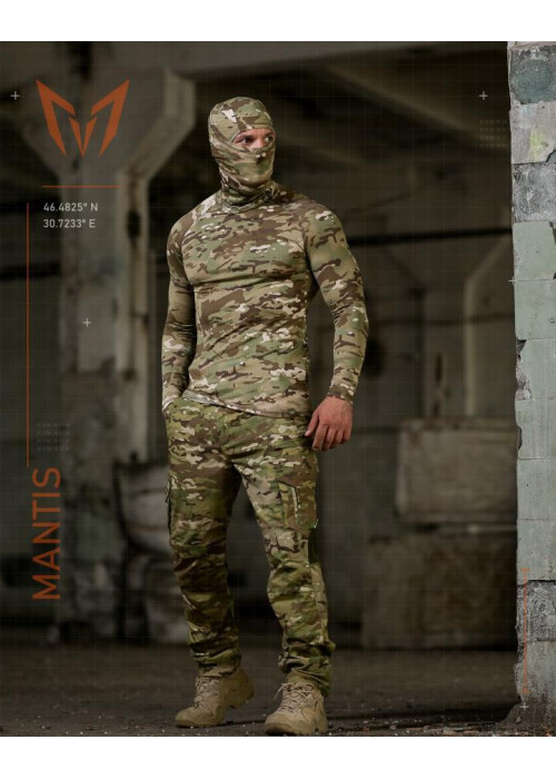 Тактичний лонгслів з балаклавою MANTIS® Phantom LS Combat Shirt - Multicam