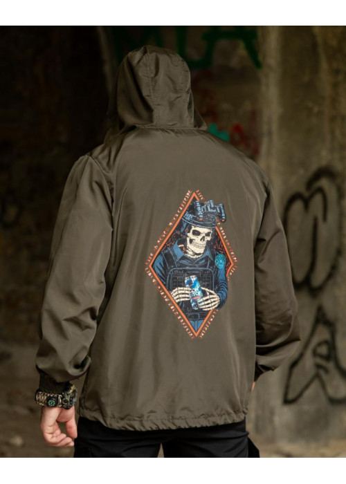 Вітровка в стилі мілітарі BORN OF WAR ghost олива ВТ5443
