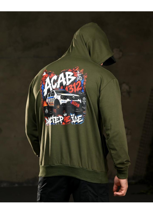 Мілітарі худі TRENASH ACAB олива ВТ4739