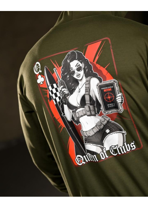 Мілітарі худі TRENASH Queen of club oliva ВТ4742