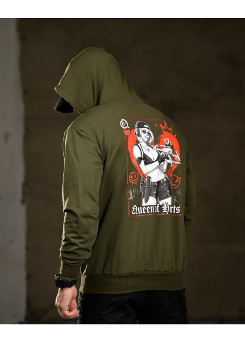 Мілітарі худі TRENASH Queen of Hearts олива ВТ4744