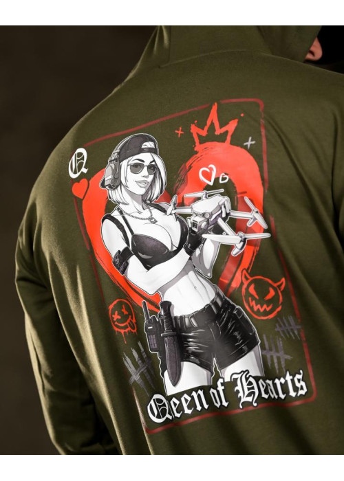 Мілітарі худі TRENASH Queen of Hearts олива ВТ4744