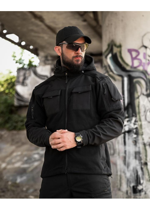 Тактична флісова куртка combo black 