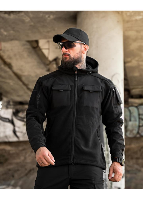 Тактична флісова куртка combo black 