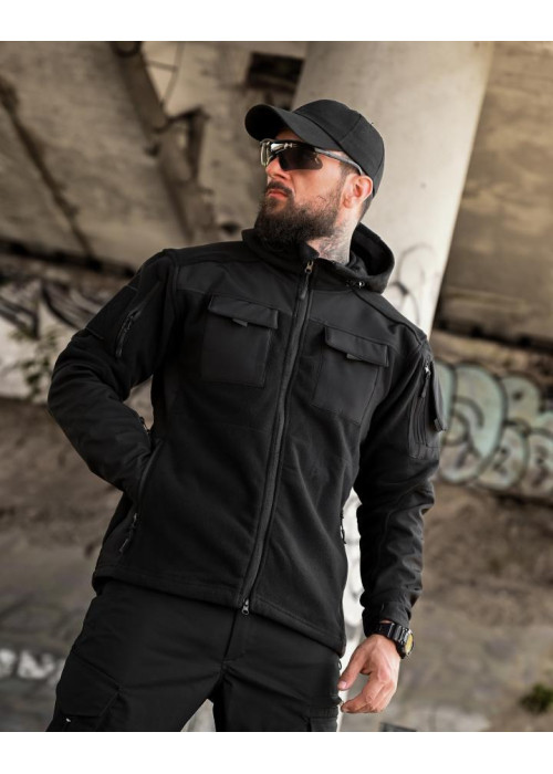 Тактична флісова куртка combo black 