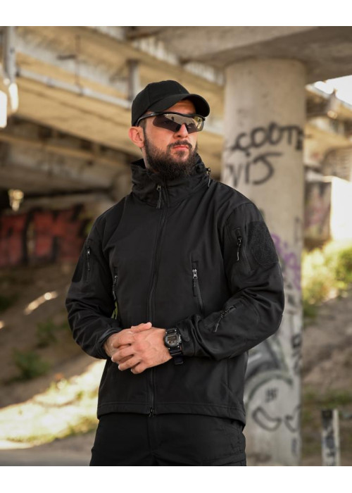 Тактична куртка Softshell ELEMENT black